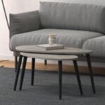 Τραπεζάκι σαλονιού σετ 2 τμχ Spline Megapap χρώμα γκρι ρετρό 80x40x46εκ. - Image 3