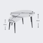 Τραπεζάκι σαλονιού σετ 2 τμχ Spline Megapap χρώμα γκρι ρετρό 80x40x46εκ. - Image 4