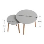 Σετ τραπεζάκια σαλονιού Roma Megapap 2 τμχ. χρώμα λευκό 60x60x46εκ. - Image 3