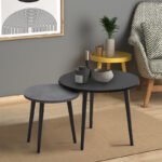 Βρες το Τραπεζάκι σαλονιού σετ 2 τμχ Roma Megapap χρώμα μαύρο - γκρι ρετρό 60x60x46εκ. σε μοναδική τιμή στο clickforshop.gr