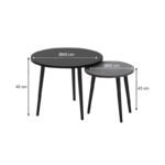 Τραπεζάκι σαλονιού σετ 2 τμχ Roma Megapap χρώμα μαύρο - γκρι ρετρό 60x60x46εκ. - Image 3