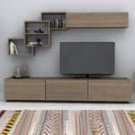 Σύνθεση τηλεόρασης Free Megapap χρώμα καρυδί 210x35x38εκ. - Image 3