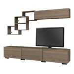 Σύνθεση τηλεόρασης Free Megapap χρώμα καρυδί 210x35x38εκ. - Image 4