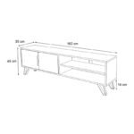 Έπιπλο τηλεόρασης Foot Megapap χρώμα λευκό 160x35x49εκ. - Image 4