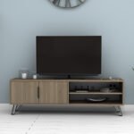 Έπιπλο τηλεόρασης Foot Megapap χρώμα καρυδί 160x35x49εκ. - Image 3