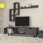 Σύνθεση τηλεόρασης Lonsa Megapap χρώμα ανθρακί 160x35x40εκ. - Image 2