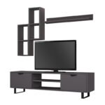 Σύνθεση τηλεόρασης Lonsa Megapap χρώμα ανθρακί 160x35x40εκ. - Image 3