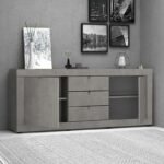 Μπουφές Ocean Megapap χρώμα γκρι σκυροδέματος 210x45x86εκ. - Image 2