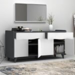 Μπουφές Sila Megapap χρώμα λευκό - ανθρακί 140x45x72εκ. - Image 2