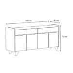 Μπουφές Sila Megapap χρώμα λευκό - ανθρακί 140x45x72εκ. - Image 4