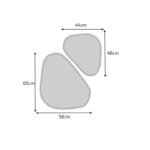 Σετ καθρεπτών τοίχου Leista Megapap 2 τμχ. χρώμα λευκό 65x58x2,2εκ. - Image 3