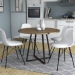 Βρες το Τραπέζι Rubes Megapap χρώμα καρυδί - ανθρακί 100x100x78εκ. σε μοναδική τιμή στο clickforshop.gr