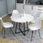 Τραπέζι Rubes Megapap χρώμα λευκό - ανθρακί 100x100x78εκ. - Image 2