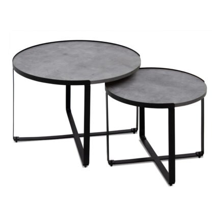 Βρες το Σετ τραπεζάκια σαλονιού Davis Megapap 2τμχ. χρώμα γκρι σκυροδέματος 70x69x46εκ. σε μοναδική τιμή στο clickforshop.gr