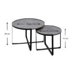 Σετ τραπεζάκια σαλονιού Davis Megapap 2τμχ. χρώμα γκρι σκυροδέματος 70x69x46εκ. - Image 4