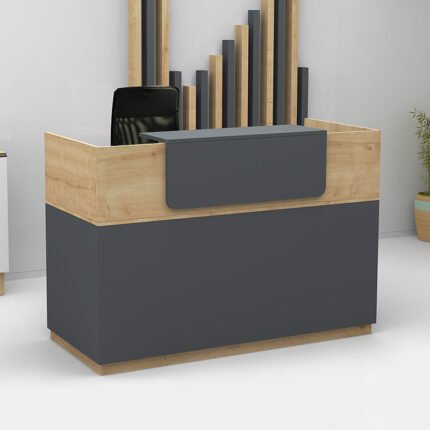 Βρες το Γραφείο υποδοχής - reception Lemmon Megapap χρώμα φυσικό οξιάς - ανθρακί 160x70x110εκ. σε μοναδική τιμή στο clickforshop.gr