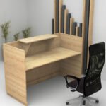 Γραφείο υποδοχής - reception Lemmon Megapap χρώμα φυσικό οξιάς 160x70x110εκ. - Image 2