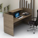 Γραφείο υποδοχής - reception Lemmon Megapap χρώμα καρυδί 160x70x110εκ. - Image 2