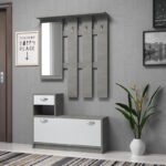 Βρες το Έπιπλο εισόδου Raynold Megapap χρώμα γκρι σκυροδέματος - λευκό 100x30x180εκ. σε μοναδική τιμή στο clickforshop.gr