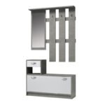 Έπιπλο εισόδου Raynold Megapap χρώμα γκρι σκυροδέματος - λευκό 100x30x180εκ. - Image 3