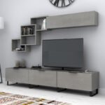 Βρες το Σύνθεση τηλεόρασης Heydar Megapap χρώμα γκρι σκυροδέματος 210x35x40εκ. σε μοναδική τιμή στο clickforshop.gr