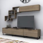 Βρες το Σύνθεση τηλεόρασης Heydar Megapap χρώμα καρυδί 210x35x40εκ. σε μοναδική τιμή στο clickforshop.gr