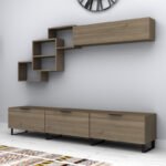 Σύνθεση τηλεόρασης Heydar Megapap χρώμα καρυδί 210x35x40εκ. - Image 4