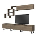 Σύνθεση τηλεόρασης Heydar Megapap χρώμα καρυδί 210x35x40εκ. - Image 5