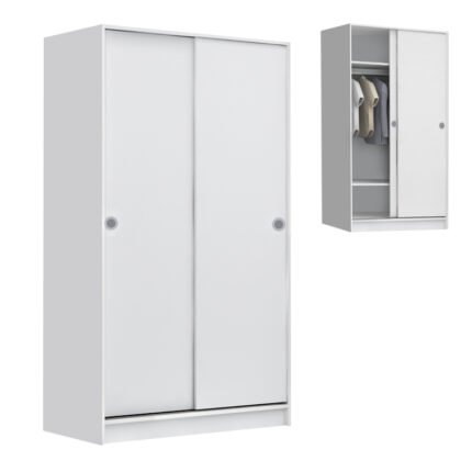 Βρες το Ντουλάπα ρούχων Misra Megapap δίφυλλη συρόμενη χρώμα λευκό 94x52x182εκ. σε μοναδική τιμή στο clickforshop.gr