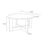 Τραπεζάκι σαλονιού Kati Megapap χρώμα φυσικό οξιάς Ø80x42εκ. - Image 4