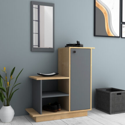 Βρες το Έπιπλο εισόδου Cute Megapap χρώμα φυσικό οξιάς - ανθρακί 90x35x95εκ. σε μοναδική τιμή στο clickforshop.gr