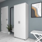 Ντουλάπα ρούχων - παπουτσοθήκη Eric Megapap δίφυλλη χρώμα λευκό 76x36x187εκ. - Image 5