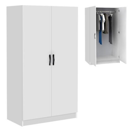 Βρες το Ντουλάπα ρούχων Victoria Megapap δίφυλλη χρώμα λευκό 100x60x181εκ. σε μοναδική τιμή στο clickforshop.gr