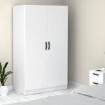 Ντουλάπα ρούχων Victoria Megapap δίφυλλη χρώμα λευκό 100x60x181εκ. - Image 3