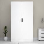 Ντουλάπα ρούχων Victoria Megapap δίφυλλη χρώμα λευκό 100x60x181εκ. - Image 4