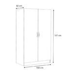 Ντουλάπα ρούχων Victoria Megapap δίφυλλη χρώμα λευκό 100x60x181εκ. - Image 5