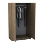 Ντουλάπα ρούχων Victoria Megapap δίφυλλη χρώμα καρυδί 100x60x181εκ. - Image 2