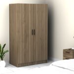 Ντουλάπα ρούχων Victoria Megapap δίφυλλη χρώμα καρυδί 100x60x181εκ. - Image 3