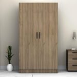 Ντουλάπα ρούχων Victoria Megapap δίφυλλη χρώμα καρυδί 100x60x181εκ. - Image 4