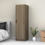 Ντουλάπα ρούχων Victoria Megapap μονόφυλλη χρώμα καρυδί 50x60x181εκ. - Image 3