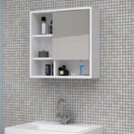 Καθρέπτης μπάνιου Demo Μegapap χρώμα λευκό 60x17,5x60εκ. - Image 3