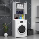 Έπιπλο πλυντηρίου Cozen Megapap χρώμα λευκό 65x60x178εκ. - Image 2