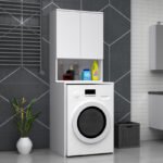 Έπιπλο πλυντηρίου Cozen Megapap χρώμα λευκό 65x60x178εκ. - Image 3