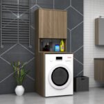 Έπιπλο πλυντηρίου Cozen Megapap χρώμα καρυδί 65x60x178εκ. - Image 3