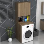 Έπιπλο πλυντηρίου Cozen Megapap χρώμα καρυδί 65x60x178εκ. - Image 4