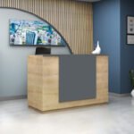 Βρες το Γραφείο υποδοχής - reception Gemini Megapap χρώμα φυσικό οξιάς - ανθρακί 180x70x110εκ. σε μοναδική τιμή στο clickforshop.gr