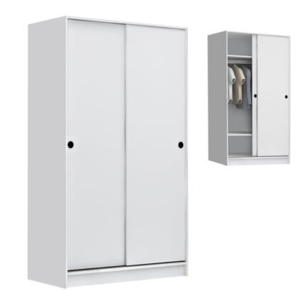 Βρες το Ντουλάπα ρούχων Regio Megapap δίφυλλη συρόμενη χρώμα λευκό 100x60x181εκ. σε μοναδική τιμή στο clickforshop.gr