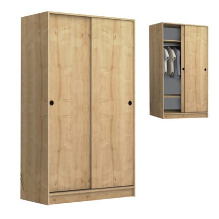 Βρες το Ντουλάπα ρούχων Regio Megapap δίφυλλη συρόμενη χρώμα φυσικό οξιάς 100x60x181εκ. σε μοναδική τιμή στο clickforshop.gr