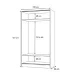 Ντουλάπα ρούχων Regio Megapap δίφυλλη συρόμενη χρώμα γκρι σκυροδέματος 100x60x181εκ. - Image 5