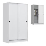 Βρες το Ντουλάπα ρούχων Regio Megapap δίφυλλη συρόμενη χρώμα λευκό 120x60x200εκ. σε μοναδική τιμή στο clickforshop.gr